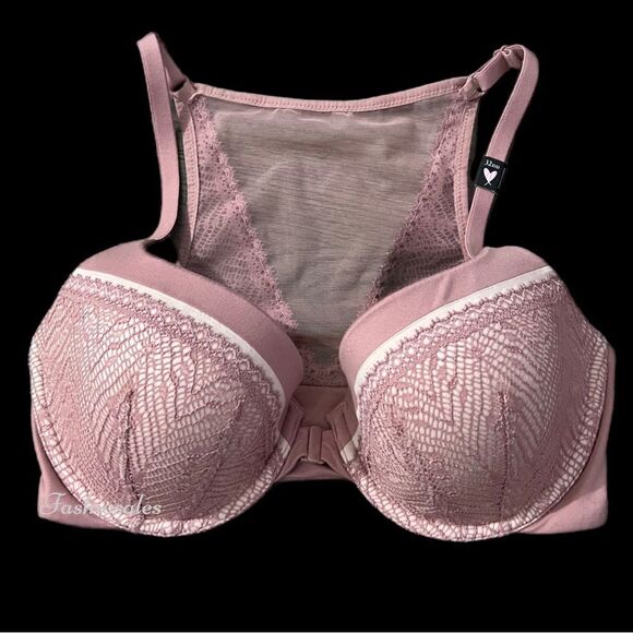 Victoria’s Secret Body Lined Demi mesh Racerback front close dusty pink - Picture 1 of 7